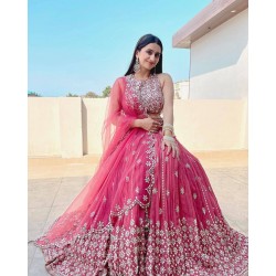 Beautiful pink color gorgeous Georgette fabric lehenga choli